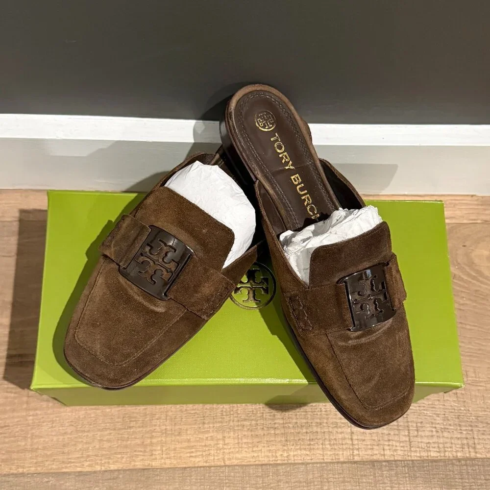 EUC | Tory Burch | Suede Chocolate Brown Mules | $100 - Picture 1 of 8